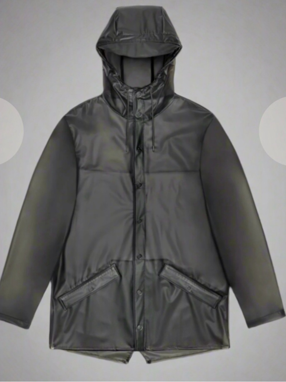 RAINS Jacket W3 Mist Gray Waterproof Hooded Rain Jacket NWT Size XL Unisex